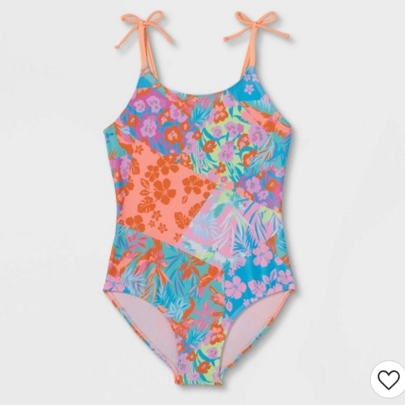 Cat & Jack Floral Print One Piece Swimsuit Size XL(14-16) - Picture 1 of 5